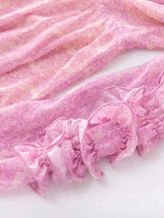 Lunivop Printing 3D Flowers Women's Dresses V Neck Long Sleeve High Waist Loose Elegant Dress Female Autumn 2025 New