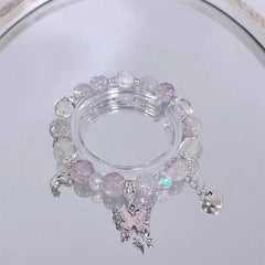 Lunivop New Trendy Cute Butterfly Star Moon Heart Glass Beaded Bracelet for Women Luxury Elegant Party Jewelry Friendship Gifts