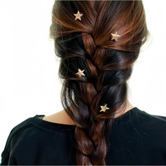 Lunivop 10Pcs Fashion Star Shaped Hair Clips For Women Sweet Textured Five Pointed Star Braid Hair Clips Hair Accessories