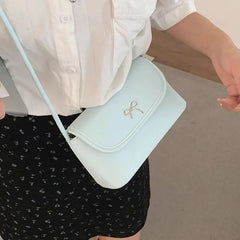 Lunivop Harajuku Blue Underarm Bag Purse Women Hot Girls Sweet Cute Leather Baguette Bags Female Vintage Y2k Messenger Bag Chic