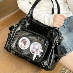 Lunivop Harajuku Pink Ita Bags Purse Women Lolita Shoulder Underarm Bag Ladies Japanese Transparent Large Capacity Handbag Y2k