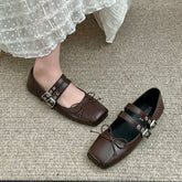 Lunivop Designer Spring Women Mary Jane Shoes Fashion Square Toe Ladies Comfort Soft Sole Flats Women's Comfort Ballerinas Shoes