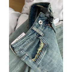 Lunivop American Retro Flared Jeans for Women Autumn New Style Short Stature High Waist Slim Fit Versatile Long Pants