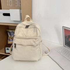 Lunivop Small Canvas Backpacks For Women 100% Cotton School Bags For Teenage Girls Solid Purple Brand Korea Style Cloth Casual Satchels