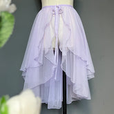 Lunivop Sweet Lolita Asymmetrical Sheer Mesh Cover Up Curtain OP JSK Skirt Women Japanese Kawaii Elegant Double Layered Party Skirts