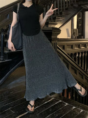Lunivop Black Sequin Slim Long Skirt Women High Waist Luxury Elegant Fashion Streetwear Y2k Maxi Skirt Glitter Ladies Long Skirt