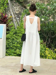 Lunivop Korean Chic V-Neck Backless Sleeveless Dress Women's Slimming Wrap Waist Dress Spring Summer Autumn Casual Street Style
