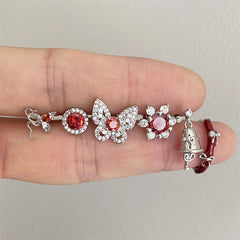 Lunivop Red Zircon Crown 316L Stainless Steel Spiral Ear Bone Nail New Fashion Y2K Earrings for Women Ear Piercing Cochlea Jewelry