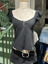 Lunivop Polka Dot Lace Trim Square Collar T-shirts Women Retro Back Lace-up Slim Short Sleeve Tee Shirt Vintage Sweet Cute Tshirt Y2K
