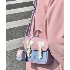 Lunivop Harajuku Purple Messenger Bag Women Sweet Cool Leather Square Crossbody Bags Ladies Hot Girls Cute Y2k Bag Aesthetic