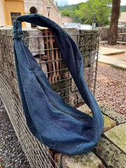 Lunivop Autumn Winter New Retro Crescent Bags Korean Niche INS Large Capacity Denim Crossbody Hobos Bag black bag tote bag