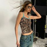 Lunivop Leopard Print Sequined Camis Tops Sexy High Waist Slim Sexy Fashion Casual Clothing Streetwear Wholesale New Clothing