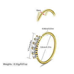 Lunivop Single-row miniature zircon ultra-sparkle fine drill exquisite with drill opening ring nose stud nose pierced nose ring Earrings