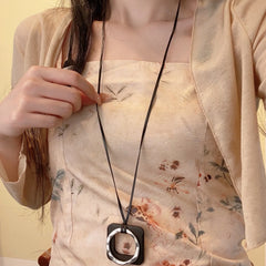 Lunivop European and American Ethnic Style Irregular Turquoise Coins Retro Metal Chains Tassel Necklaces Women's Party Accessories