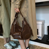 Lunivop New In Faux Suede Shoulder Bags Women Designer Retro Handbags England Style Vintage Packages Classic Lady Solid Hobo Bags