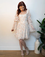 Lunivop Summer Casual Holiday Dress 2024 New Arrivals Square Neck Lantern Sleeve Birthday Party Dresses Mini Women's Clothing