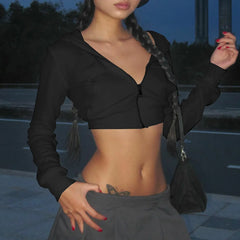 Lunivop Hooded Solid Hiah Waist Hat Zipper Basic Long Sleeve Sports Simple Tops 2024 Y2K Fashion Warehouse Casual Clothing