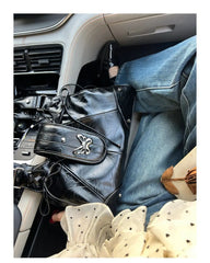 Lunivop Hot Girl Black Y2k Tote Bag Purse Women Butterfly Leather Large Capacity Shoulder Bag Ladies Fairycore Handbag Aesthetic