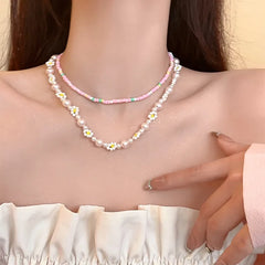 Lunivop Bohemia Handmade Colorful Seed Beads Necklace set Choker Simple Women Fashion Pearl Flower Necklaces Collar Sweet Jewelry Gifts
