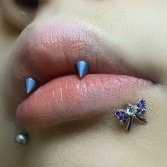 Lunivop 1pc Sparkling Bowknot Lip Stud 1.2G Stainless Steel Labret Piercing Cartilage Ear Bone Accessory Sweet Cool Fashion Body Jewelry