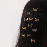 Lunivop 10Pcs/Set Gold Color Butterfly Shape Small Hair Claws For Women Girls Sweet Metal Hollow Mini Hair Clips Hair Accessories