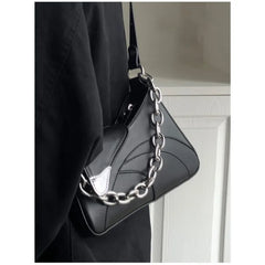 Lunivop High Street Black Shoulder Bags Purse Women Hot Girls Irregular Chain Y2k Handbag Female Fashionable Crossbody Bag Сумка