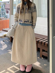 Lunivop Deeptown Japanese Style Long Skirt Women Vintage Harajuku Thick Skirt Autumn Winter Solid Streetwear A-line Skirts Aesthetics