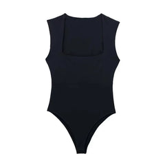 Lunivop 2025 Black Woman Body Square Neck Sleeveless Bodysuit Women Blue White Sexy Tight Bodysuit Lingerie Bodycon Summer Tops