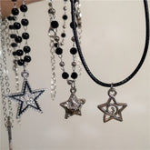 Lunivop Y2K Swirl Star Pendant Necklaces For Women Fashion Neck Decoration Clavicle Chain Vintage Jewelry Simple Trendy Accessories Gift