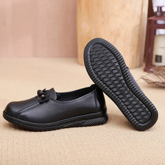 Lunivop Genuine Leather Women Flat Shoes With On Casual Ballet Flats Female Comfortable Wedge Shoes Retro Mom Single Shoes