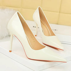 Lunivop Women New Fashion Dark Blue 9.5cm High Heels Pumps Lady Chic Patent Leather Stiletto Shoes Female Elegant Premium Dress Shoes
