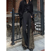 Lunivop Vintage Streetwear Trousers Women Patchwork Contrast Color Wide Leg Pants 2024 Y2k Clothes Casual Fashion Suit Pantalon Femme