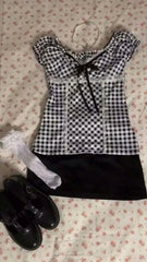 Lunivop T Shirts Y2k Clothes 2000s Lattice Casual Women Clothing Crop Tops Graphic T shirt Kpop Harajuku Kawaii Body Tee Sweet Girl Top