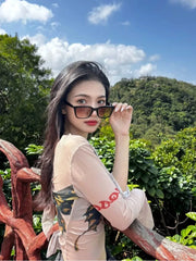 Lunivop American Sweet Butterfly Printed T-shirt for Women Early Spring New Bottoming Tops Mujer Sexy Crop Top Slim Fit Tee Shirt