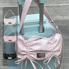 Lunivop Wild Knot oulder Bag Dstring Crossbody Bag for Women Daily Use Polyester Material Summer 2024 Sle