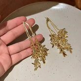 Lunivop European And American Style Fashion Trend Metal Fringe Fringe Design Heart-Shaped Ear Buckle Earrings Girl