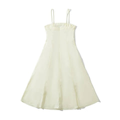 Lunivop Sexy Solid color Slash Collar Corset Style Sling Dress Women Slim Waist A-Lined Swing Midi Long Dresses Summer Robe