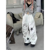 Lunivop Graffiti Print Design Street Personality Y2K Jeans Street Dance Hip-hop Vintage Jeans Pants for Women Trendy Cool New Jeans