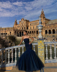 Lunivop Gothic Style Black Wedding Dresses For Photo Long Mermaid Bridal Dress Strapless Sequins Chic Bridal Gowns Vestidos De Noiva