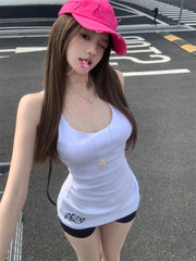 Lunivop Y2k Millennial Halter Sleeveless Top o Collar Sleeveless Sexy Summer Gown With Print Back For Women's Belted Mini Dress