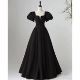 Lunivop Black Evening Dress Short Sleeve Long Style Skirt New Summer Banquet Formal Dress Women Elegant Long Clothes