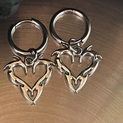 Lunivop Y2K Accessories Hoop Earrings Korean Fashion Thorn Heart Earrings for Women Punk Charm Jewelry Goth