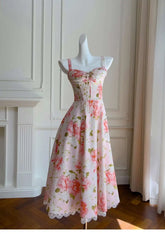Lunivop 2025 Spring And Summer New Floral Lace Trim Sweet Women Dress Corset Style Sleeveless Elegant Dresses Female