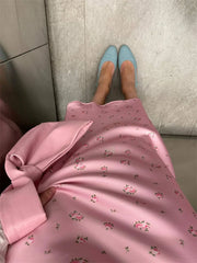 Lunivop Summer Floral Printed Fashion Long Skirt Women Korean High Waist Slim Elegant Party Skirts Ladies Casual Midi Skirt Streetwear