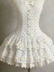 Lunivop Japanese Gothic Style Striped Bow Lolita Dress Women Lace Slim Bandage Shirt Dresses Y2k Aesthetics Party Mini Dresses Design