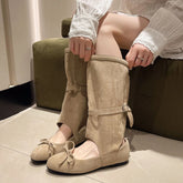 Lunivop Ankle Wrap Women Casual Boots Fashion Bowknot Mary Jane Shoes for Women New Trendy Summer High Boots Platform Shoe