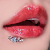 Lunivop 1Pc Trendy Sweet Cool Style Stainless Steel 1.2mm Curved Star Zircon Inlaid Lip Stud for Cool Girls Body Piercing Gift
