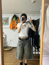 Lunivop Y2k Vintage Baggy Jeans Shorts Woman's Oversized Korean Fashion Jorts Harajuku Japanese 2000s Style Denim Pants Summer