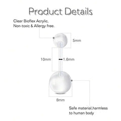 Lunivop Maternity Pregnancy Elastic Transparent Plastic Navel Ring, 10/12/14/16/18/22/25/32/35/38mm