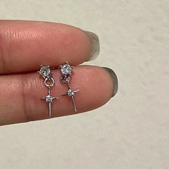 Lunivop Goth Y2K Cute Sweet Cool Crystal Zircon Cross Star Pendant Earrings For Women Men Punk Grunge Jewelry Accessories